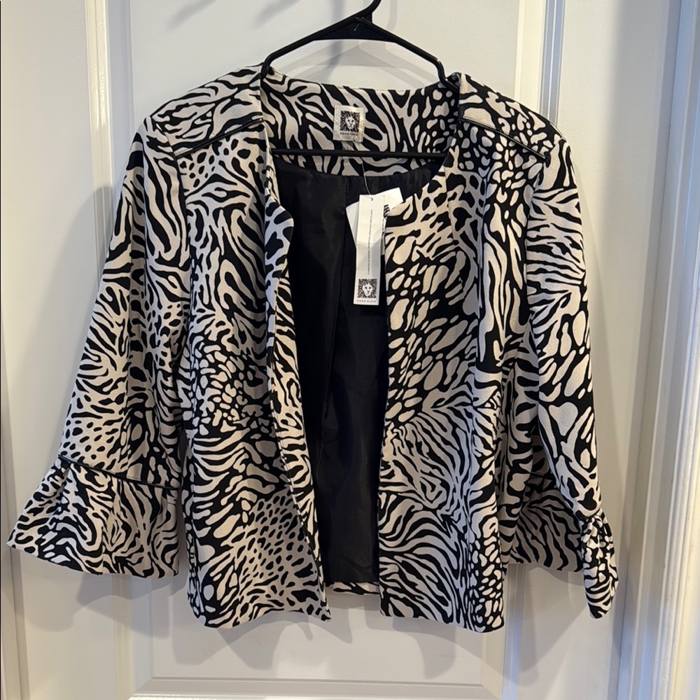 Chic Zebra Print Open Blazer